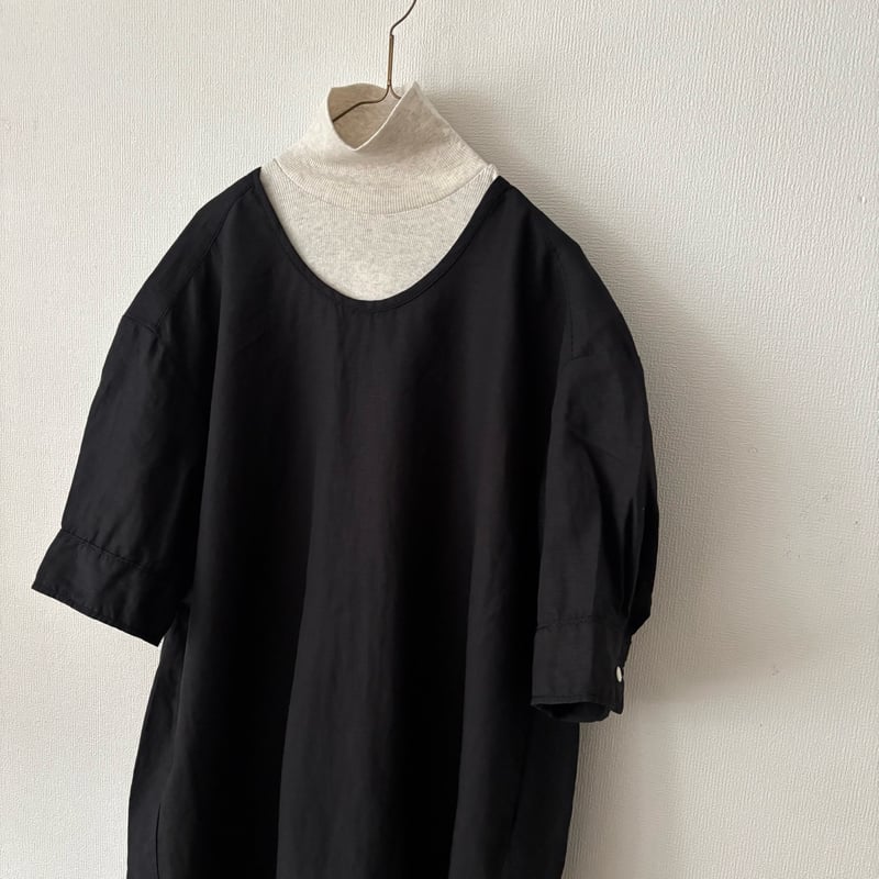 homspun リネンバイオ 半袖ワンピース・ブラック | itonowa Life ONL