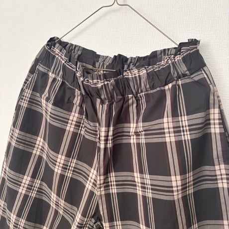 PARIS DE AOUNE  コットンチェック イージーワイドパンツ
