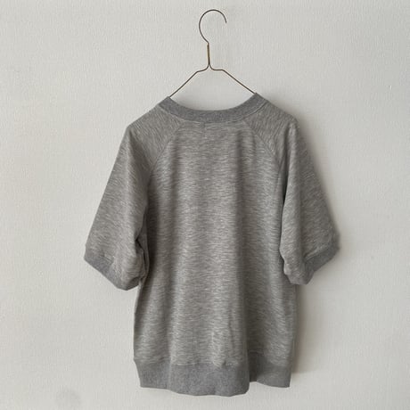 atelier naruse コットンリヨセル裏毛半袖スウェット　ライト杢グレイ