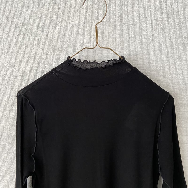 yuni 60/-強撚ストレッチフライス ハイネック 5分袖プルオーバー yuni 60/-強撚ストレッチフライス ハイネック 5分袖プルオーバー