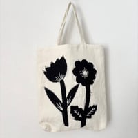 raha linen  flower applique bag