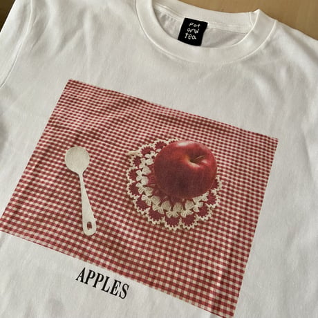 pot and tea  デジタルプリントTシャツ　APPLES