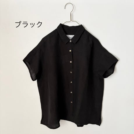 OUVERT Fanage Linen フレンチスリーブ　シャツブラウス