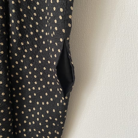 somewearclothing  水玉2wayワンピース　クロベース×ベージュ 水玉