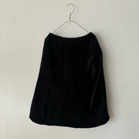 homspun  　コーデュロイ切替タックスカート・ブラック  着丈68cm