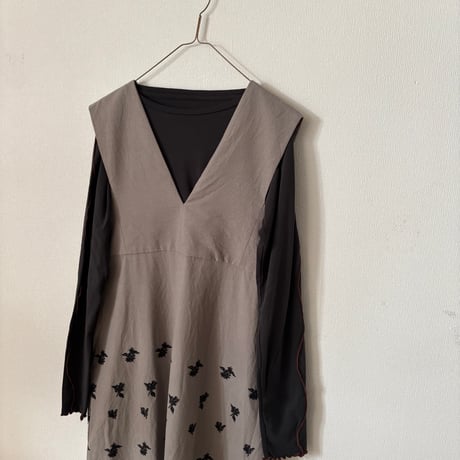 qiri 金木犀 embroidery ジャンパースカート