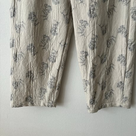 qiri   flower quilt jacquard pants