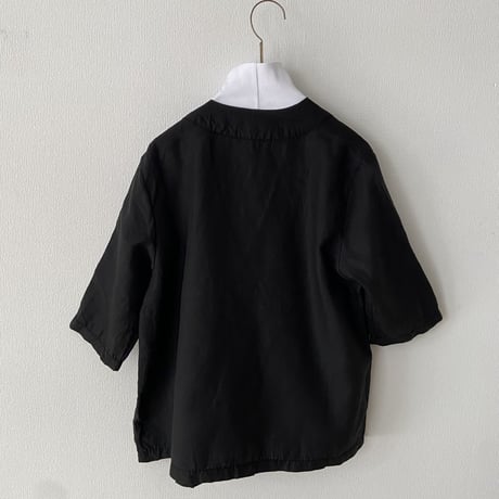 homspun  リネンバイオ フロントギャザー6分袖ブラウスジャケット