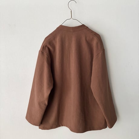 yuni リネンポリエステル DOUBLE COCOON NO COLLAR JACKET