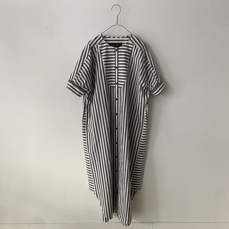 somewearclothing  コットンリネンストライプ シャツワンピース