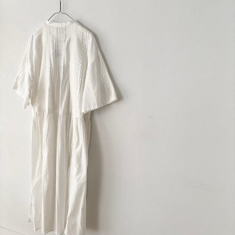 yuni Flower Jacquard×lace ワンピース・シロ