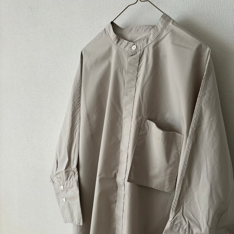 UNIVERSAL TISSU◆コットンダンプギャザーポンチョ/ポンチョ/FREE/コットン/GRY/無地/ UNIVERSAL TISSU ナチュラルタイプライターポンチョシャツ