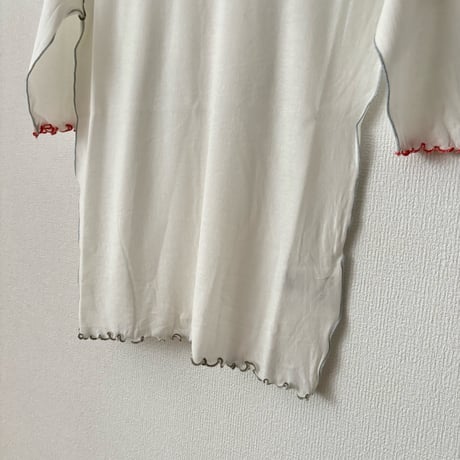 yuni 60/-強撚ストレッチフライス ハイネック 5分袖プルオーバー