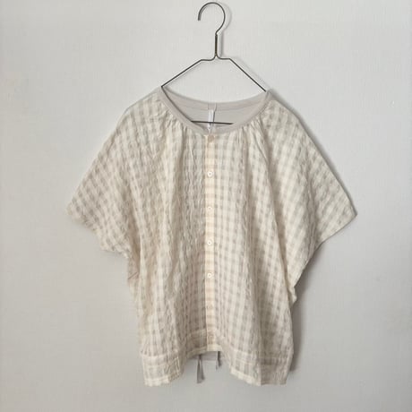 NATURAL LAUNDRY　シアーチェック ドルマンカーディガン