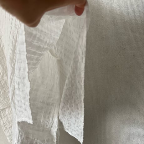 miho umezawa SHEER GINGHAM square sleeve blouse