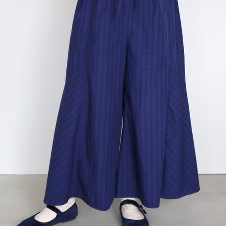 raha　edodaki gingham check flare wide pants