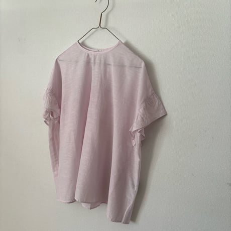 Hands of creation キュプラリサイクルコットン広巾刺繍 Aラインフレンチスリーブ ブラウス