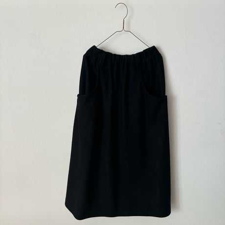 atelier naruse ウールポンチョ ギャザースカート　black