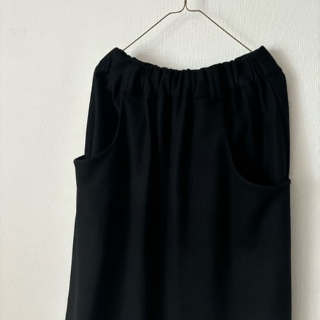 atelier naruse ウールポンチョ ギャザースカート　black