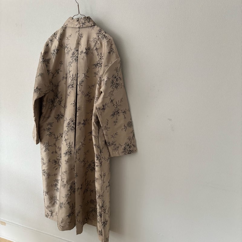 ハウピア　フラワージャガード　コート PARIS DE AOUNE ボタニカルフラワージャガード ステンカラー