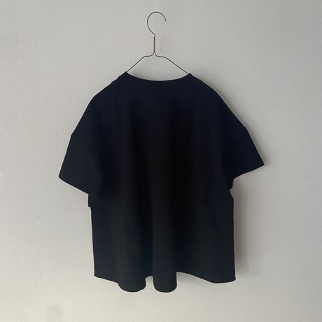pot and tea フレア半袖Tシャツ ・ブラック
