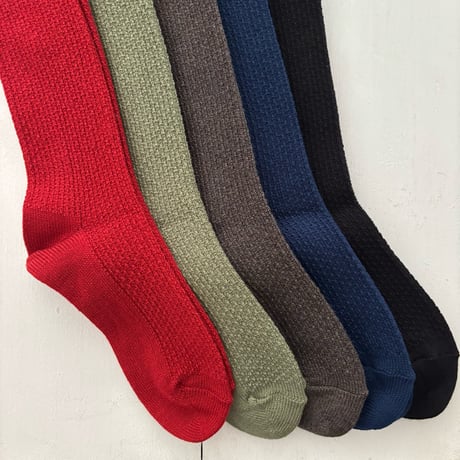 homspun コットンウール カノコ編みハイソックス