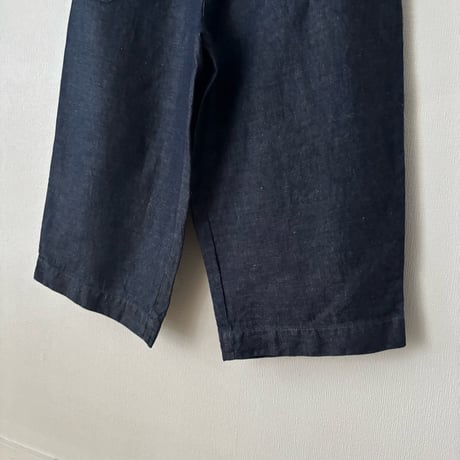 Hands of creation 11オンスリネンデニム サイドポケットキュロットパンツ