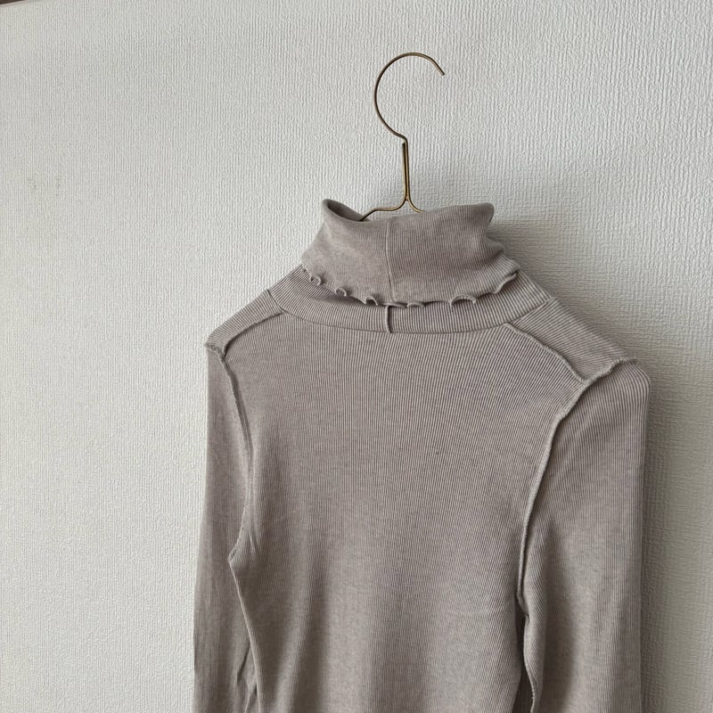 OUVERT スーピマ カシミヤテレコ サイドシームレス タートルネックプル