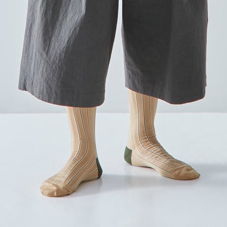 atelier naruse cotton~W stripe ~high socks