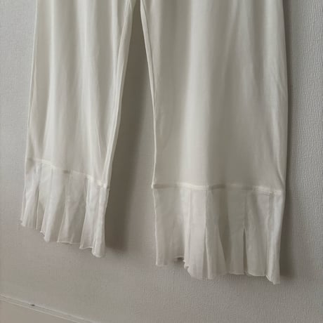 OUVERT   80/2 GV天竺/コットンチュール タックフリルパンツ