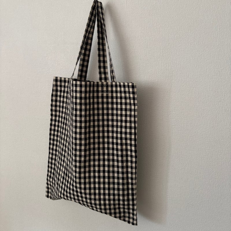 オールドマンズテーラー GINGHAM CHECK TOTE BAG・Black | iton