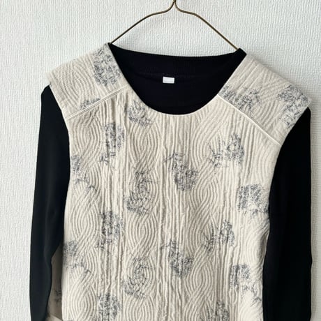 qiri   flower quilt jacquard vest