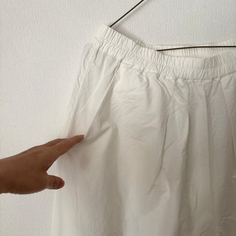 Hands of creation コットンリネンタイプライター fanage 2タックキュロットパンツ