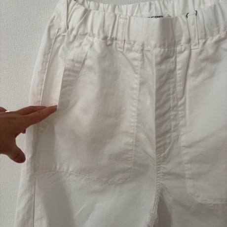 Hands of creation コットンリネンツイル イージーワークバレルパンツ