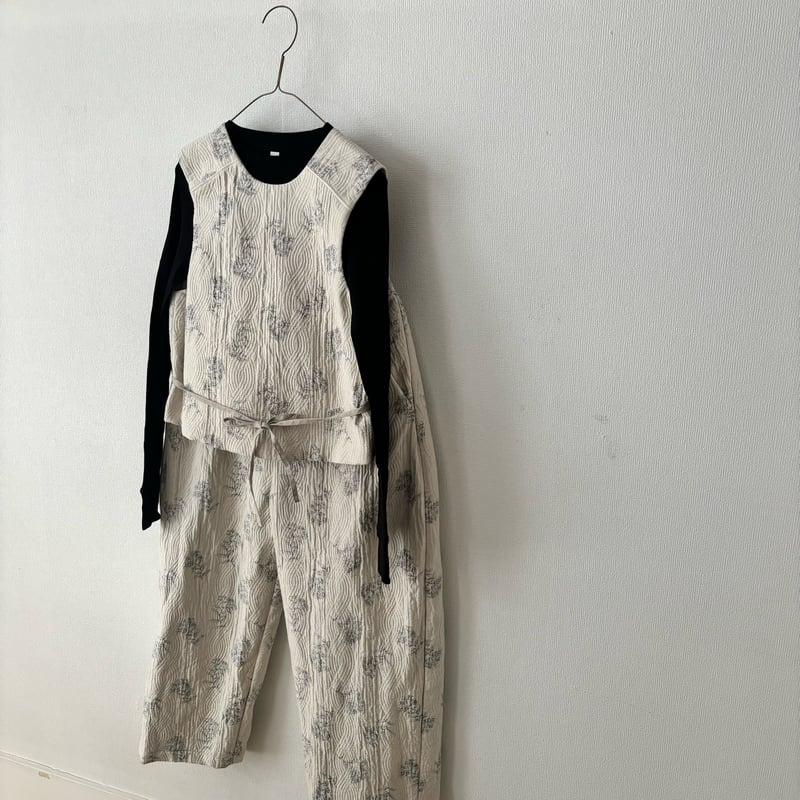 qiri flower quilt jacquard pants | itonowa Li