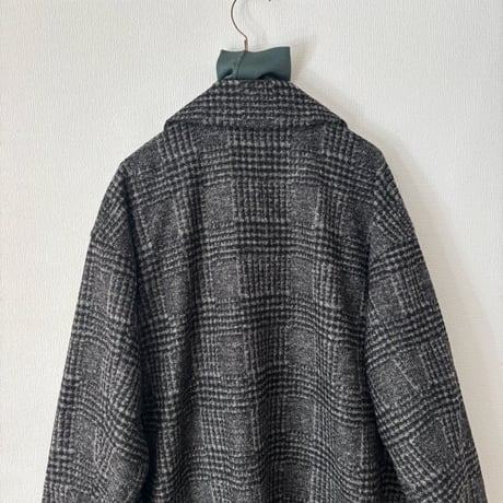 UNIVERSAL TISSU ウールグレンチェック オーバー ピーコート
