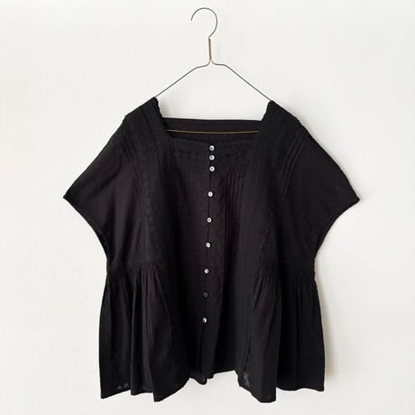 yuni Flower Jacquard×lace ブラウス・クロ