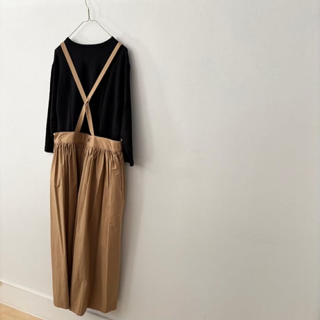 atelier naruse  コットンサスペンダースカート・キャメル