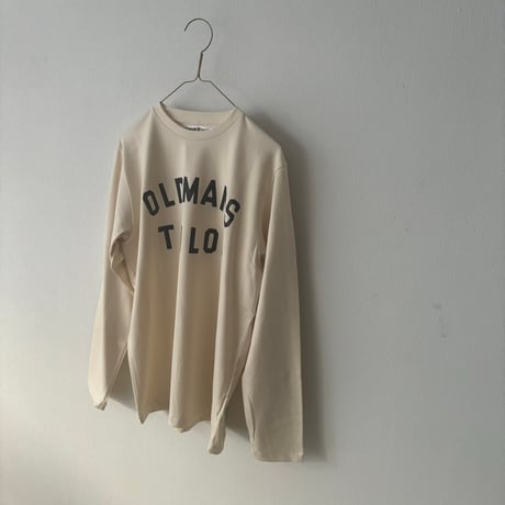 オールドマンズテーラー　OMT RUBBER PRINT CREW NECK  LONG SLEEB TEE ・ NATURAL ×BLK