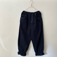 pot and tea デニム裾ゴムパンツ ・コン  Mサイズ
