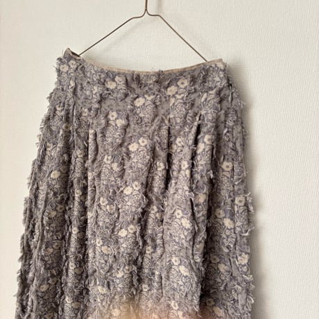 qiri  花野風 jacquard skirt・グレー