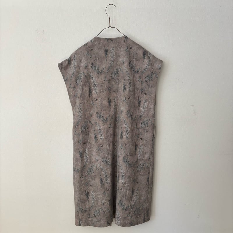 qiri old letter flowers long gilet | itonowa L