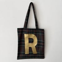 オールドマンズテーラー WOOL TARTAN  CHECK TOTE BAG・Brown Stewart