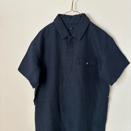 TISSU  オリジナルフレンチリネン 半袖比翼オールインワン
