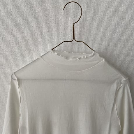 yuni 60/-強撚ストレッチフライス ハイネック 5分袖プルオーバー