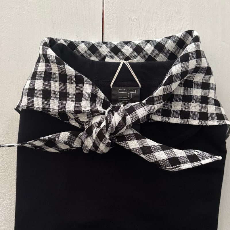 オールドマンズテーラー LINEN GINGHAM CHECK TRIANGLE SCARF