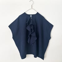 CLIP.TAB インディゴ ラッフルワイドシャツ・インディゴ