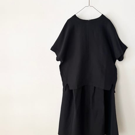 OUVERT　強撚コットン×リネン交織ビエラ スローシャツ