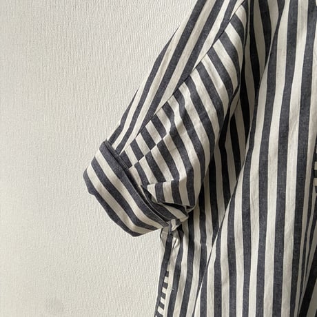 somewearclothing  コットンリネンストライプ シャツワンピース