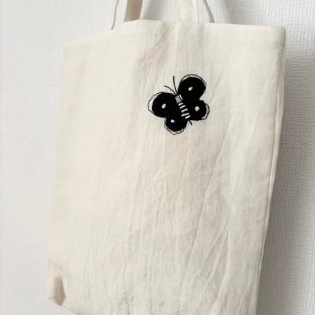raha linen  flower applique bag